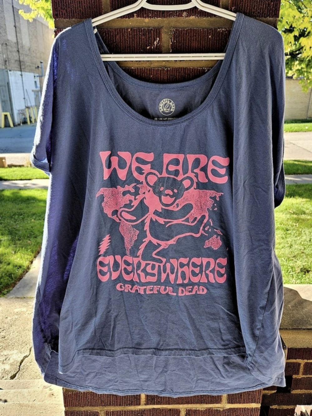 Grateful Dead Steal Your Face Long Sleeve Graphic Tee 4X Purple Pink